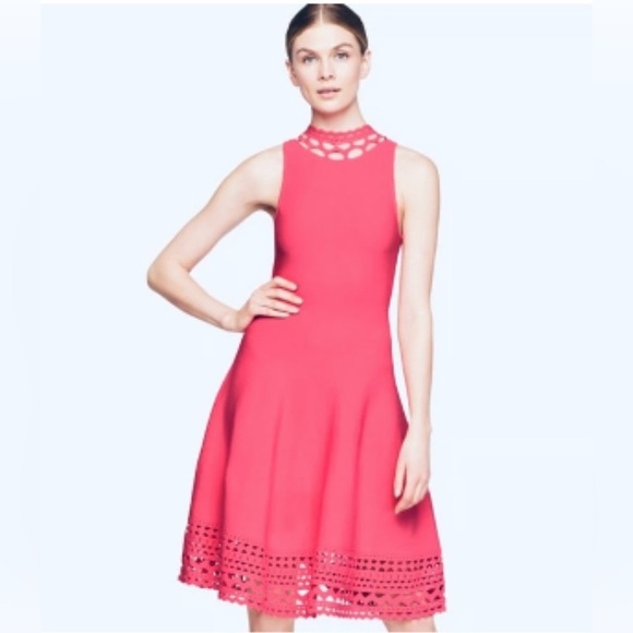 Milly Cutout Swing Dress In Fuchsia - Picture 4 of 14